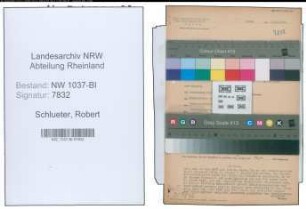 Entnazifizierung Robert Schlueter , geb. 08.07.1898 (Bahnsekretaer)