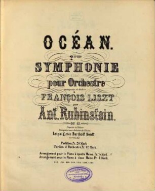 Océan : 2ième symphonie (C-Dur) pour orchestre ; op. 42