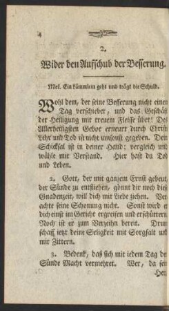 2. Wider den Aufschub der Besserung