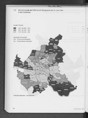 4.5 Stimmenanteile der CDU bei der Europawahl am 12. Juni 1994 in den Stadtteilen