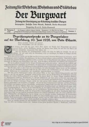 29: Begrüßungsansprache an die Burgenfahrer auf der Marksburg, 10. Juni 1928