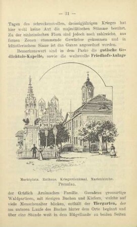 Marktplatz. Rathaus. Kriegerdenkmal. Marienkirche. Prenzlau
