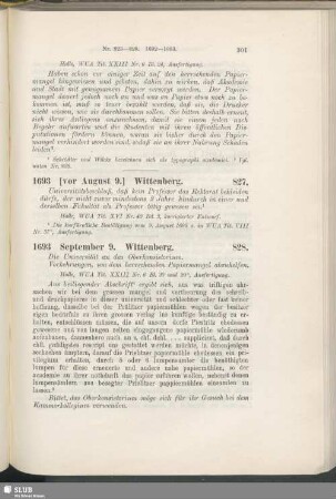 828. 1693, September 9. Wittenberg