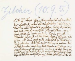 Brief an Hermann Zilcher