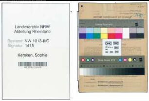 Entnazifizierung Sophie Kersken , geb. 25.05.1904 (Tabakhaendlerin)