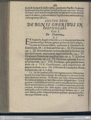 Sectio XIIX. De Bonis Operibus In Particulari