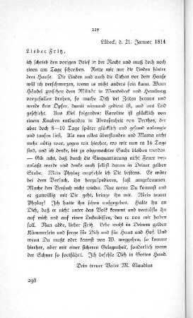 229 Lübeck, d. 21. Januar 1814