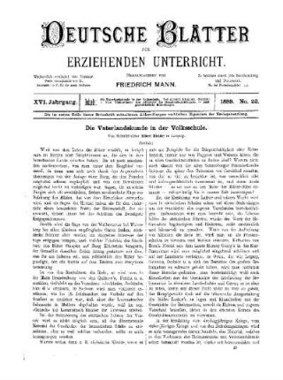 Die Vaterlandskunde in der Volksschule : (Schluss)