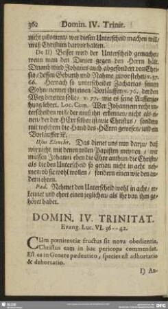 Domin. IV. Trinitat. Evang. Luc. VI. 36-42