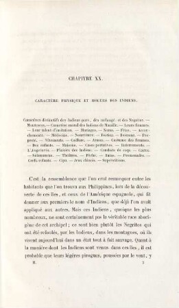 Chapitre XX. Caractère physique et moeurs des Indiens