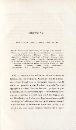 Chapitre XX. Caractère physique et moeurs des Indiens