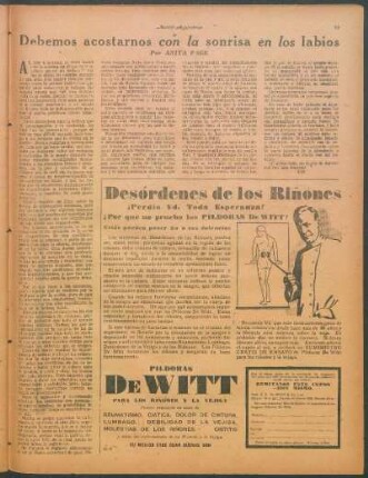 Debemos acostarnos con la sonrisa en los labios