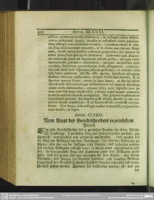Artic. CLXXXI. Von Amt des Gerichtschreibers in peinlichem Proceß