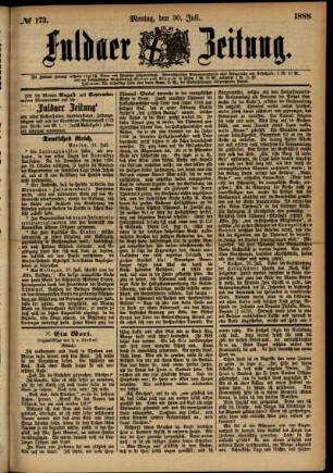 Ausgabe vom Montag, den 30. Juli 1888.
