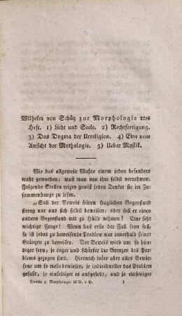 Zur Naturwissenschaft überhaupt, besonders zur Morphologie : Erfahrung, Betrachtung, Folgerung, durch Lebensereignisse verbunden, 2,1