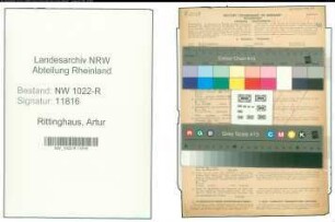 Entnazifizierung Artur Rittinghaus , geb. 14.01.1902 (Kaufmann)