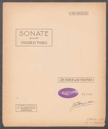 Sonate pour violon et piano