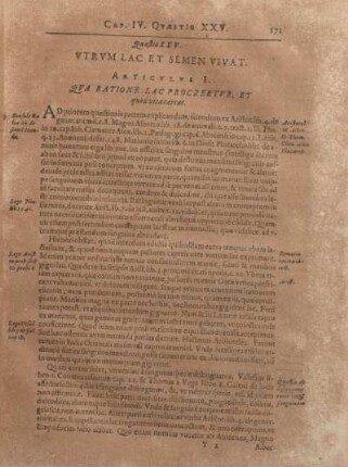 Quaestio XXV. Vtrvm Lac Et Semen Vivat.