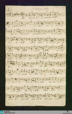 Ah frenate il pianto imbelle - Don Mus.Ms. 2240 : T, orch; E|b