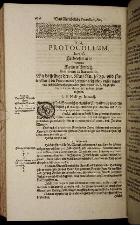 Ddd. Protocollum. In causa Hildesheimb contra Braunschweig.