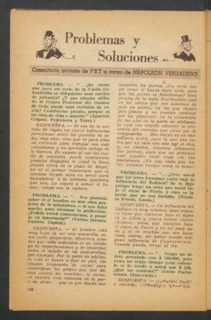 Problemas y soluciones : Consultorio gratuito de PBT, a cargo de Napoleón Verdadero