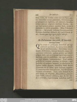 Cap. XVI. De Postulatione Interdicti, & Interdicti interpositione.