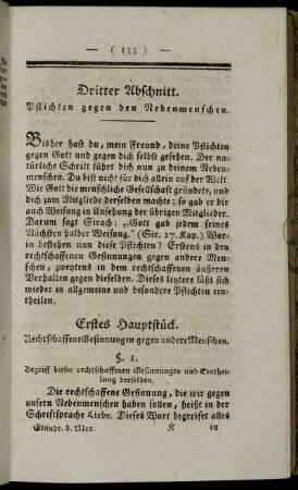 Dritter Abschnitt. Pflichten gegen den Nebenmenschen