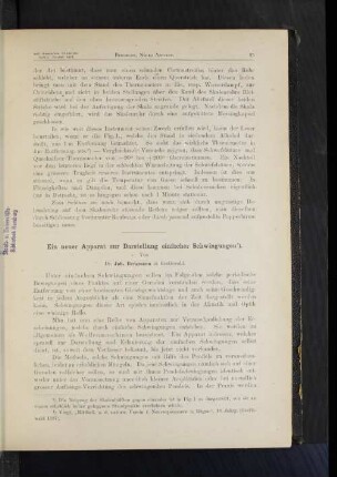 Ein neuer Apparat zur Darstellung einfacher Schwingungen.