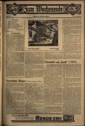 Zweite Ausgabe vom Samstag, den 22. Februar 1936.