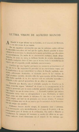 Última visión de Alfredo Bianchi