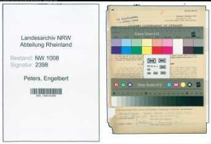 Entnazifizierung Engelbert Peters , geb. 05.07.1907 (Elektriker)