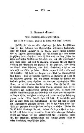 L. Annaeus Seneca : eine litterarisch-pädagogische Skizze