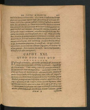Caput XXI. Quod Non Sint Duo Principia.