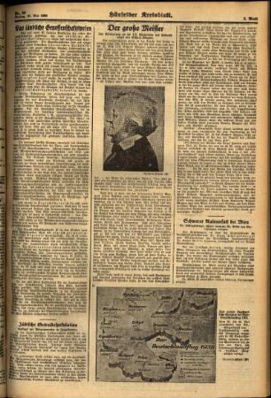 Zweite Ausgabe vom Freitag, den 20. Mai 1938.