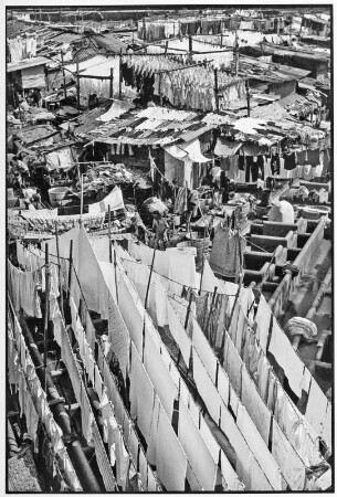 Mumbai. Blick auf eine Färberei und Wäscherei