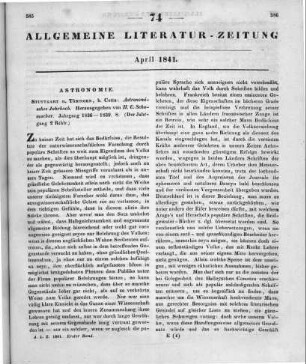 Astronomisches Jahrbuch. Jg. 1-3. Hrsg. v. H. C. Schumacher. Stuttgart, Tübingen: Cotta 1836-39