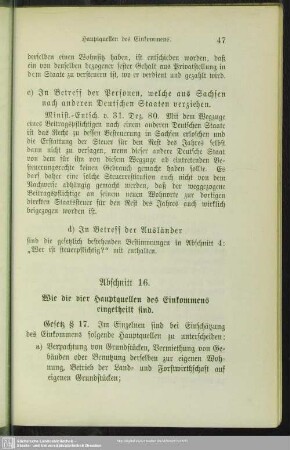 Abschnitt 16. Wie die vier Hauptquellen des Einkommens eingetheilt sind