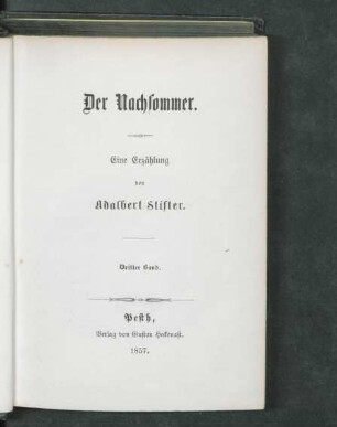 Bd. 3: Der Nachsommer