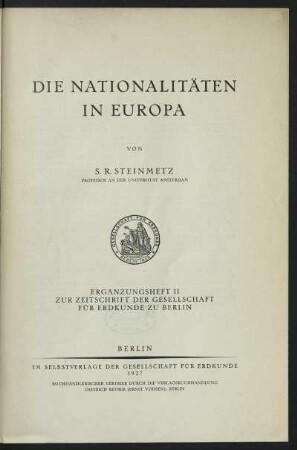 Die Nationalitäten in Europa