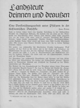 Landsleute drinnen und draußen.