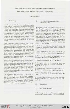 Tierknochen aus mittelalterlichen und frühneuzeitlichen Fundkomplexen aus dem Herforder Stiftsbereich