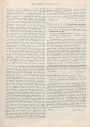 298 [Rezension] Lütgert, Wilhelm, Das Problem der Willensfreiheit in der vorchristlichen Synagoge