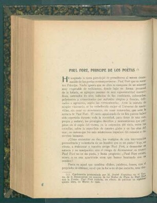 Paul Fort, principe de los poetas