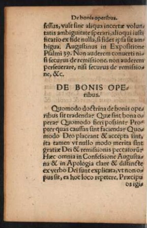 De Bonis Operibus.