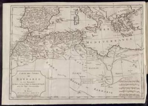 Carte des Côtes de Barbarie ou les Royaumes de Maroc, de Fez, d´Algier, de Tunis et de Tripoli.