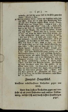 Zweytes Hauptstueck. Aeusseres rechtschaffenes Verhalten gegen uns selbst