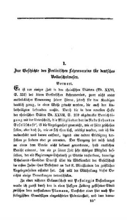 Zur Geschichte des Berlinischen Lehrervereins für deutsches Volksschulwesen