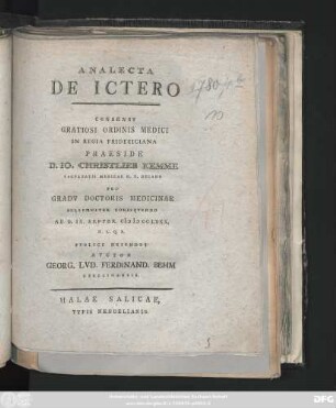 Analecta De Ictero