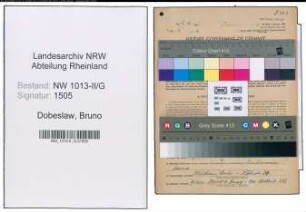Entnazifizierung Bruno Dobeslaw , geb. 18.02.1897 (Gaertner)
