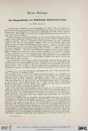 80: Zur Baugeschichte der Stiftskirche Dietkirchen/Lahn